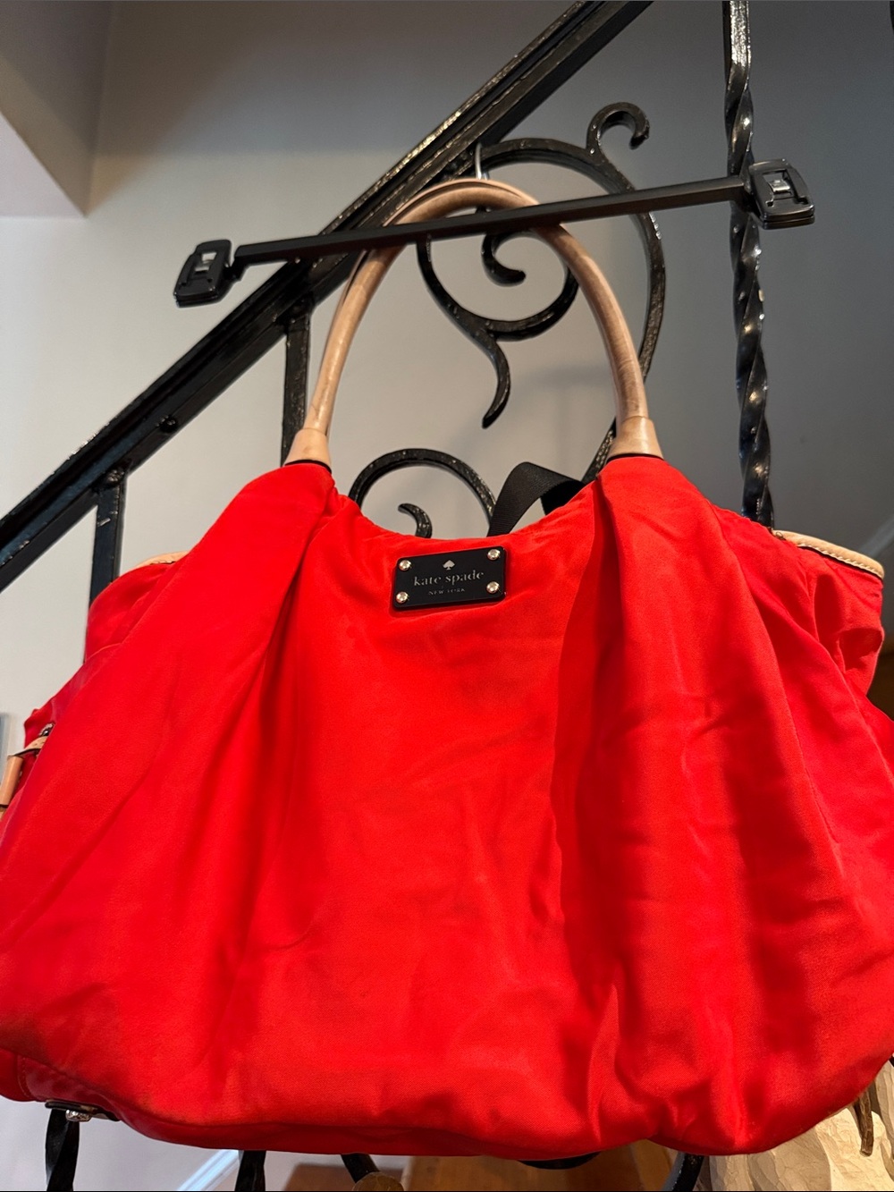 kate spade Red Tote with Tan Handles